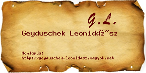 Geyduschek Leonidász névjegykártya